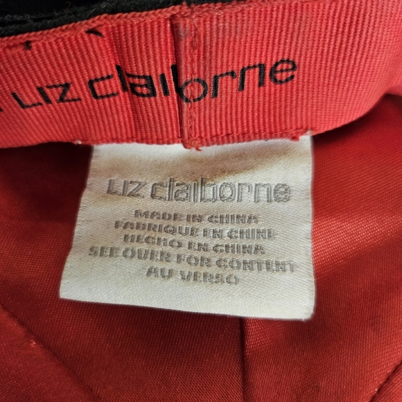 Vintage Liz Claiborne Wool Newsboy Cap Paperboy Hat Black With Bow Detail - Picture 13 of 13